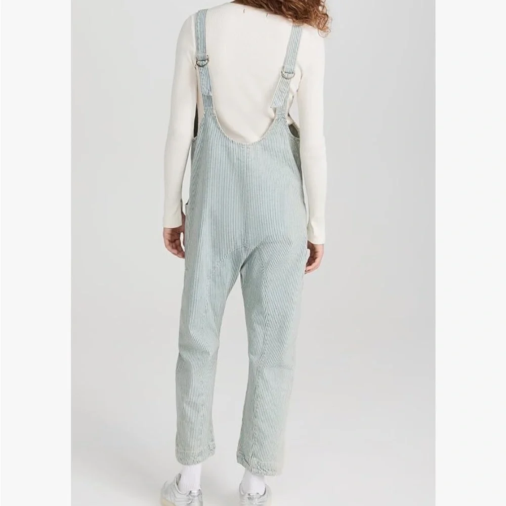 Women’s We The Free High Roller Light denim Stripe Jumpsuit - Picture 3 of 9